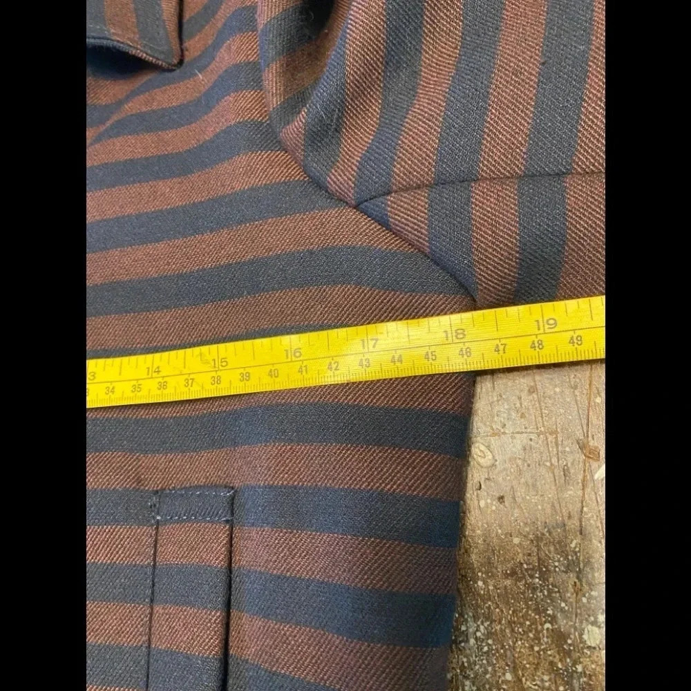 Zara Basic Double Breasted Jacket Striped - image 5